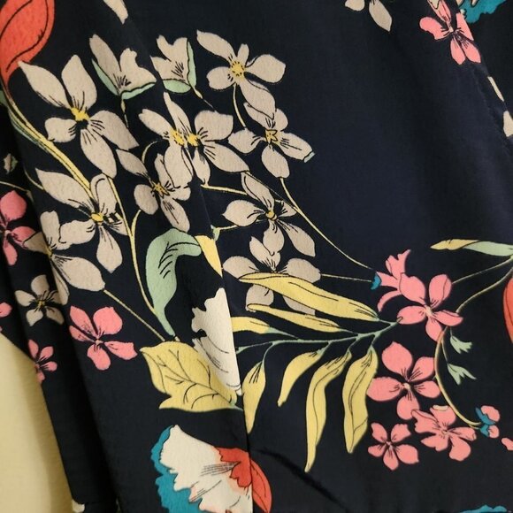 Emmer & Oat Navy Floral Sleeveless Maxi Wrap Dress Size M - Picture 5 of 8